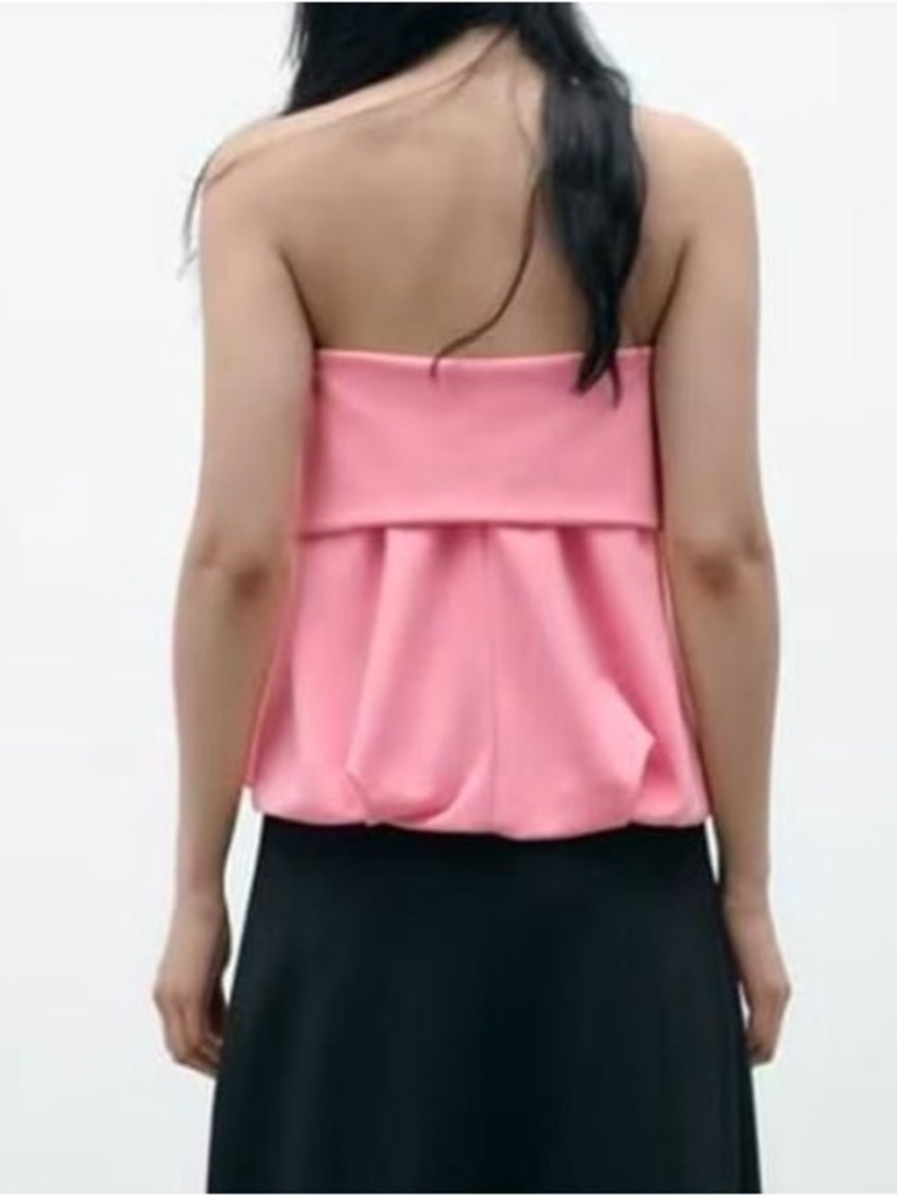 Zara Pink Strapless Ruffled Top - Picture 5 of 7